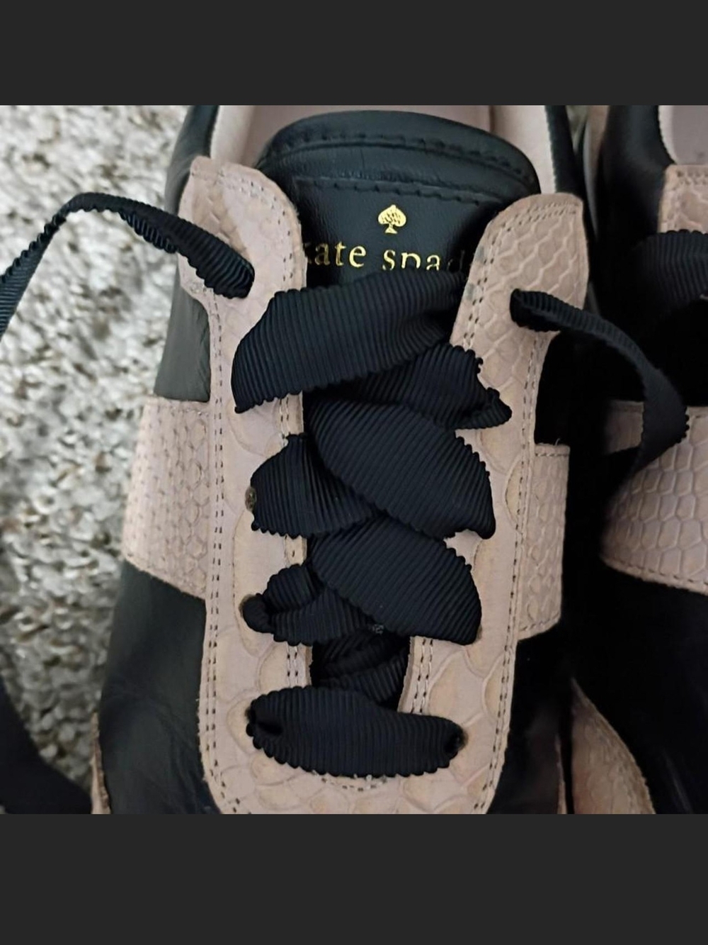 kate spade Black and Tan Leather Sneakers